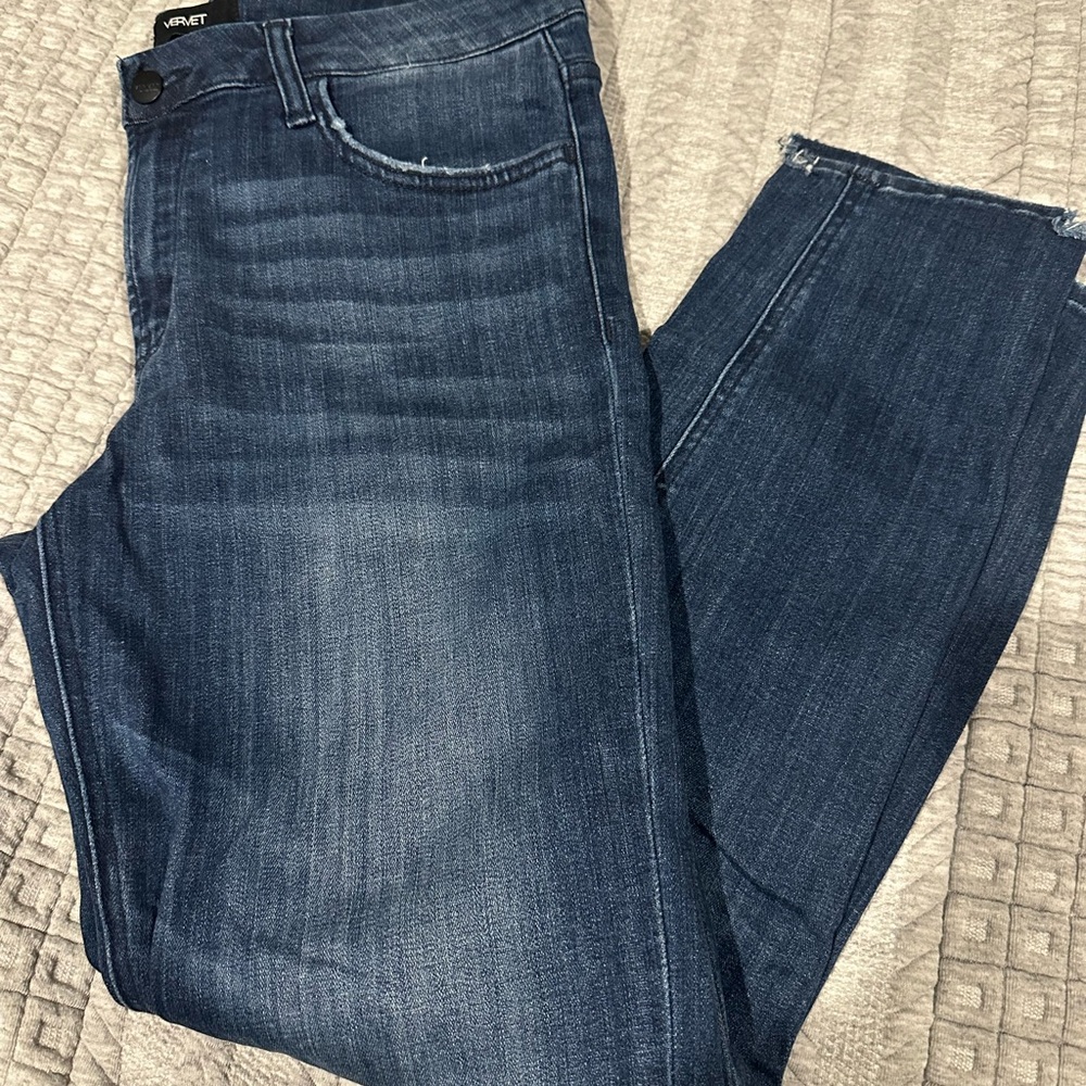 Vervet by Flying Monkey Women's Dark Blue Skinny Jeans